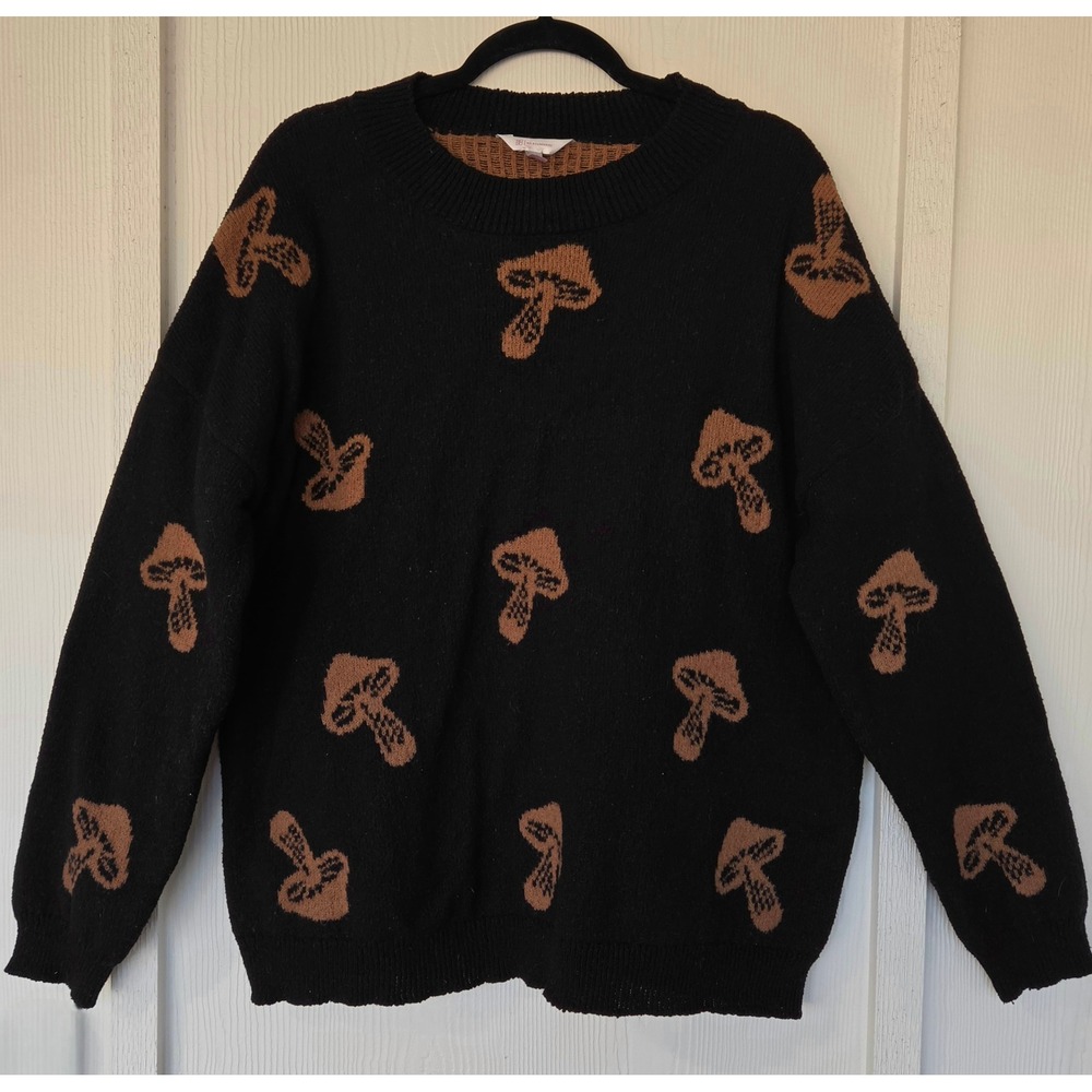 Mushroom Knit Sweater Sz XXXL Forest Fairy Fall Cottage Granola Indie Goblincore